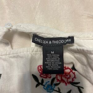Chelsea & Theodore White Blouse with Floral Embroidery#2